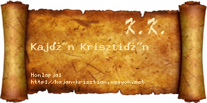 Kaján Krisztián névjegykártya
